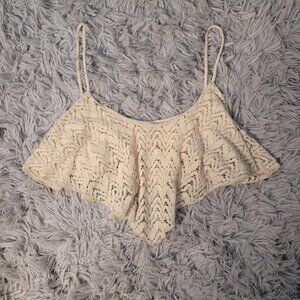 Beige Knit Cropped Cami